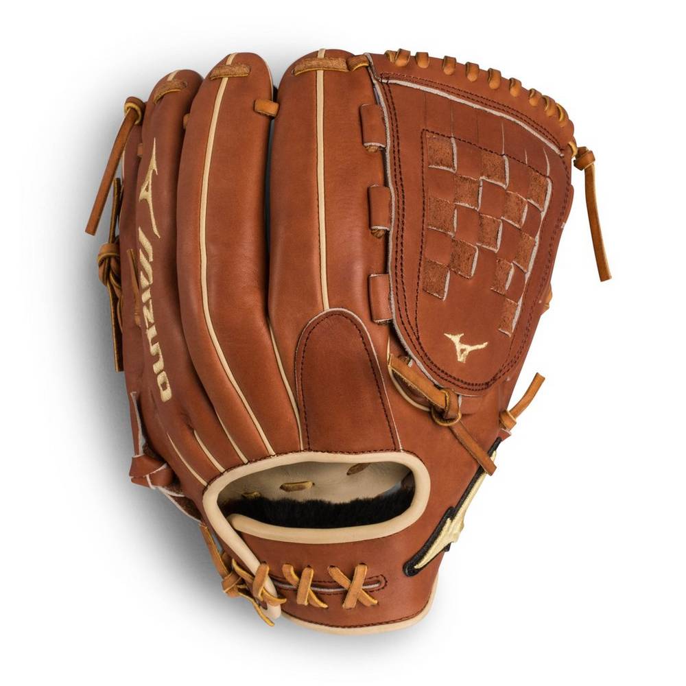 Panske Rukavice Mizuno Pro Select Pitcher 12" - Deep Pocket Baseball Hnede Vypredaj VWPR76920
